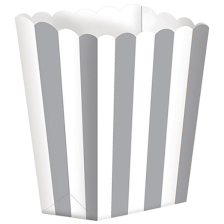 Popcorn Boxes Stripes Silver Paper